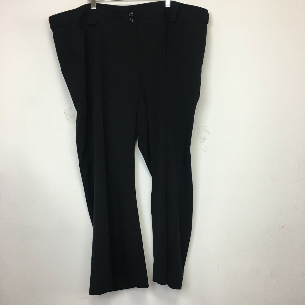 Lane Bryant Women's Black Flat Front Career Trouser Pants Size 6X Petite (34/36)